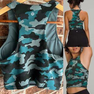 Lululemon *  Invigorate Training Tank  Teal Multi  crop